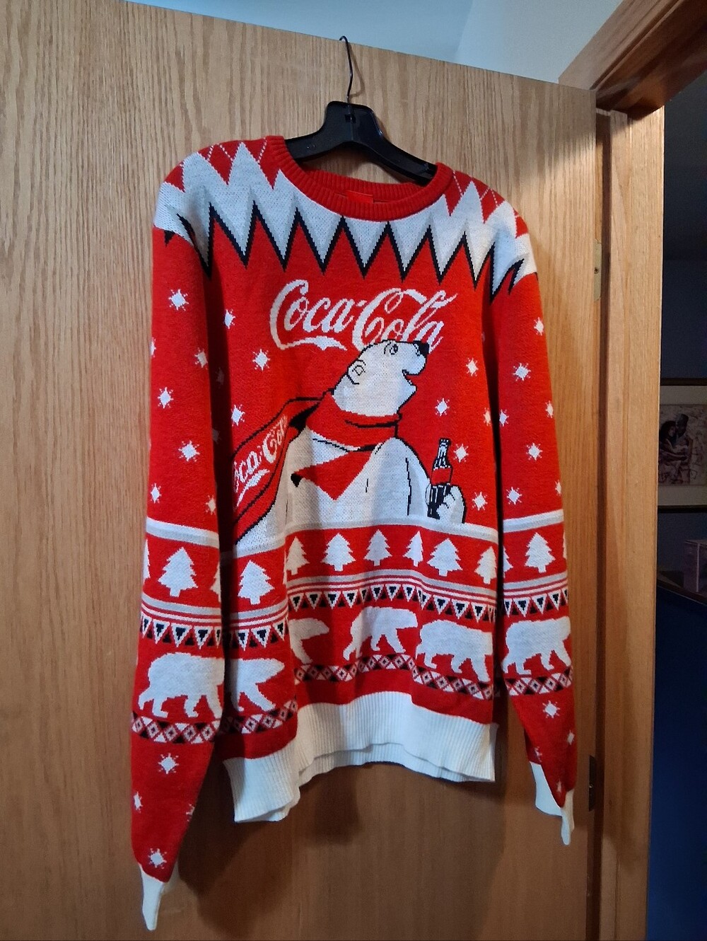 Coca-Cola Polar Bear long sleeve crewneck pullover sweater , sz 2XL Winter Theme
